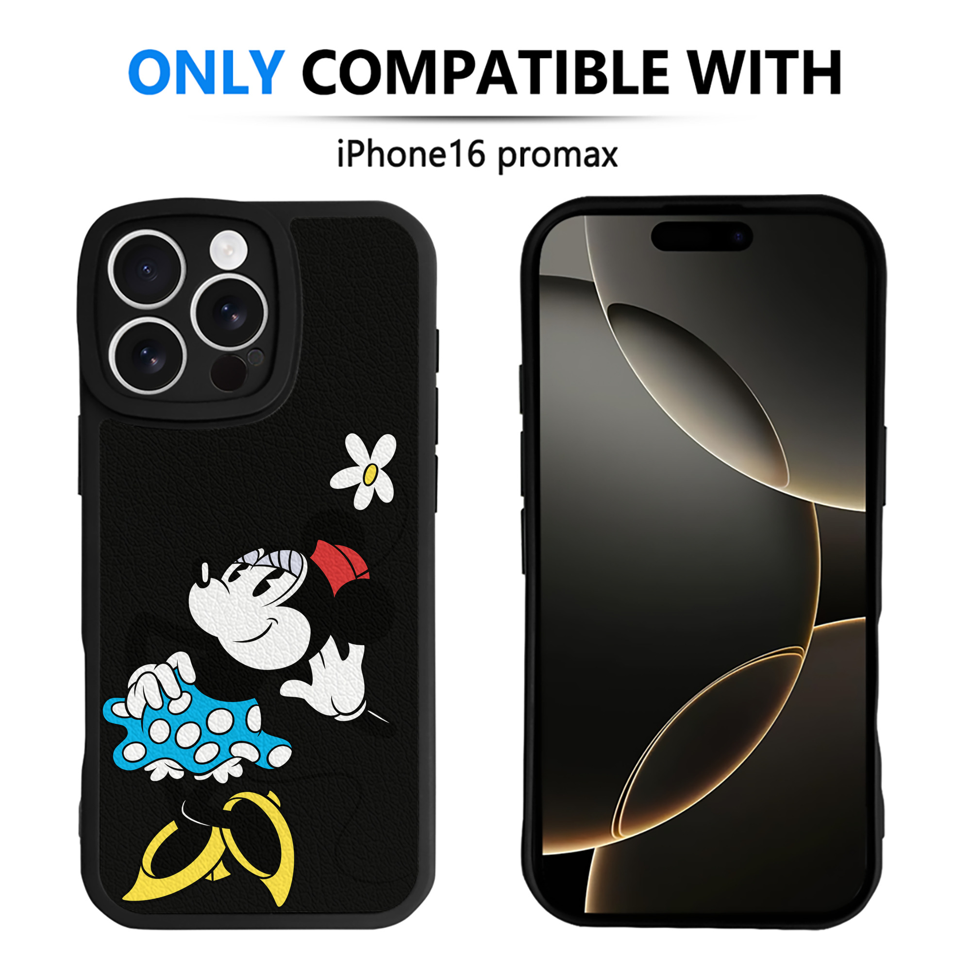 （画像用） ミッキーマウス Mickey Mouse 【iPhone 16シリーズ対応】シリコンスマホケース（レザー調） 材質：シリコン